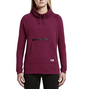 Sportswear Women's Funnel-Neck Sweatshirt Burgundy